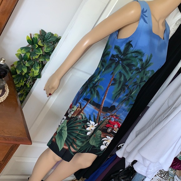 Shannon Marie square neckline Hawaiian mini dress L - Picture 6 of 12